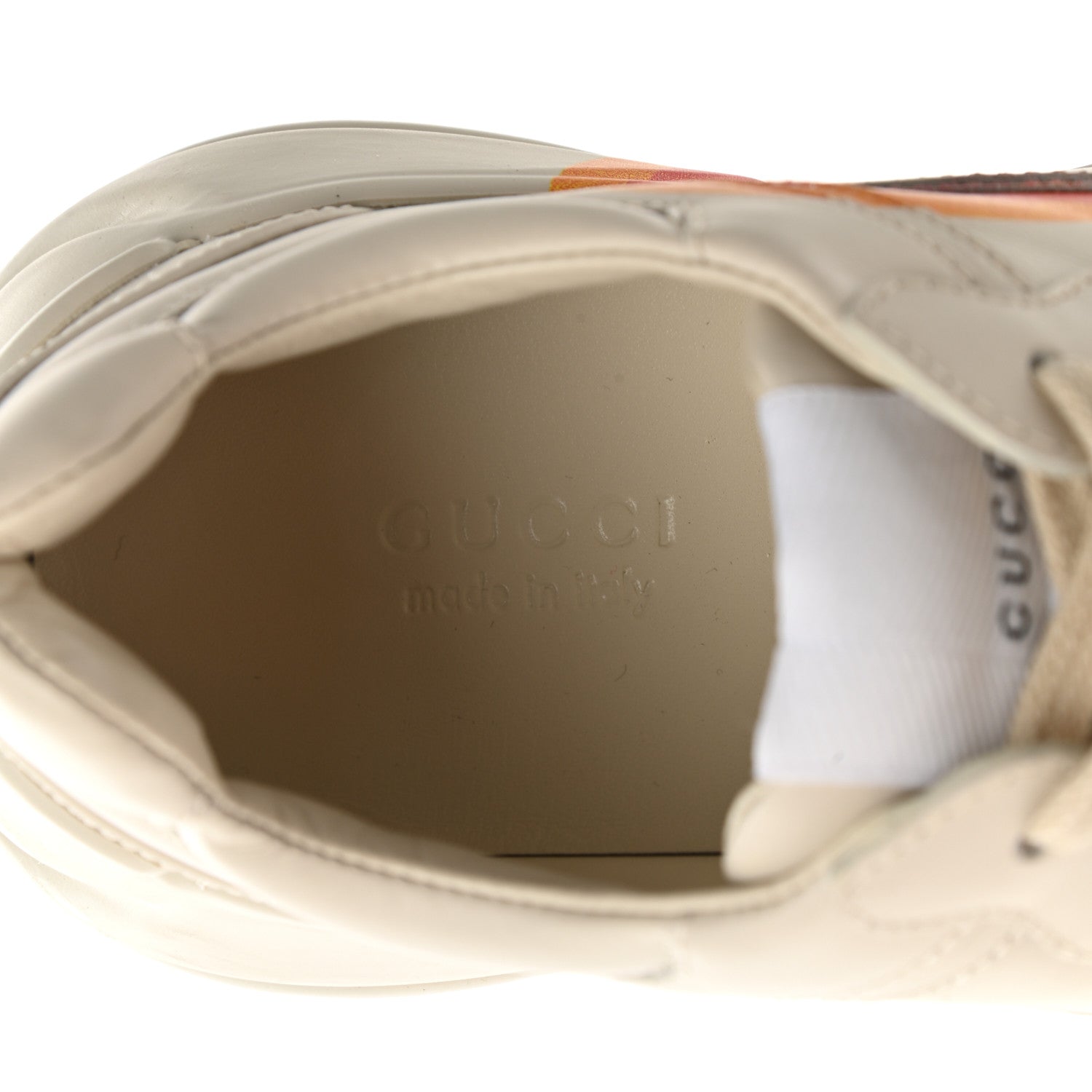 Gucci Calfskin Interlocking G Heart Rhyton Sneakers 36 Mystic White 7 of 12