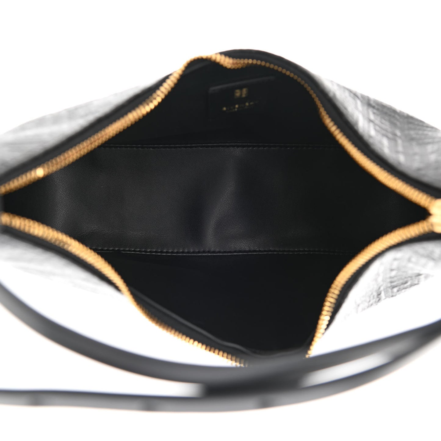 Coated Canvas Logo 4G Embossed Small Moon Cut Out Shoulder Bag Black
