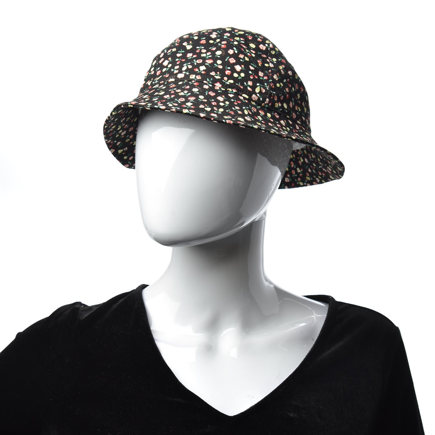 Gucci X LIBERTY OF LONDON Canvas Floral Print Bucket Hat XS Black Multicolor 2 of 7