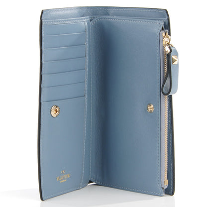 Valentino Garavani Calfskin Rockstud Continental Wallet London Stone 8 of 17