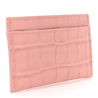 Chanel Calfskin Crocodile Embossed Crococo Card Holder Light Pink 3 of 8