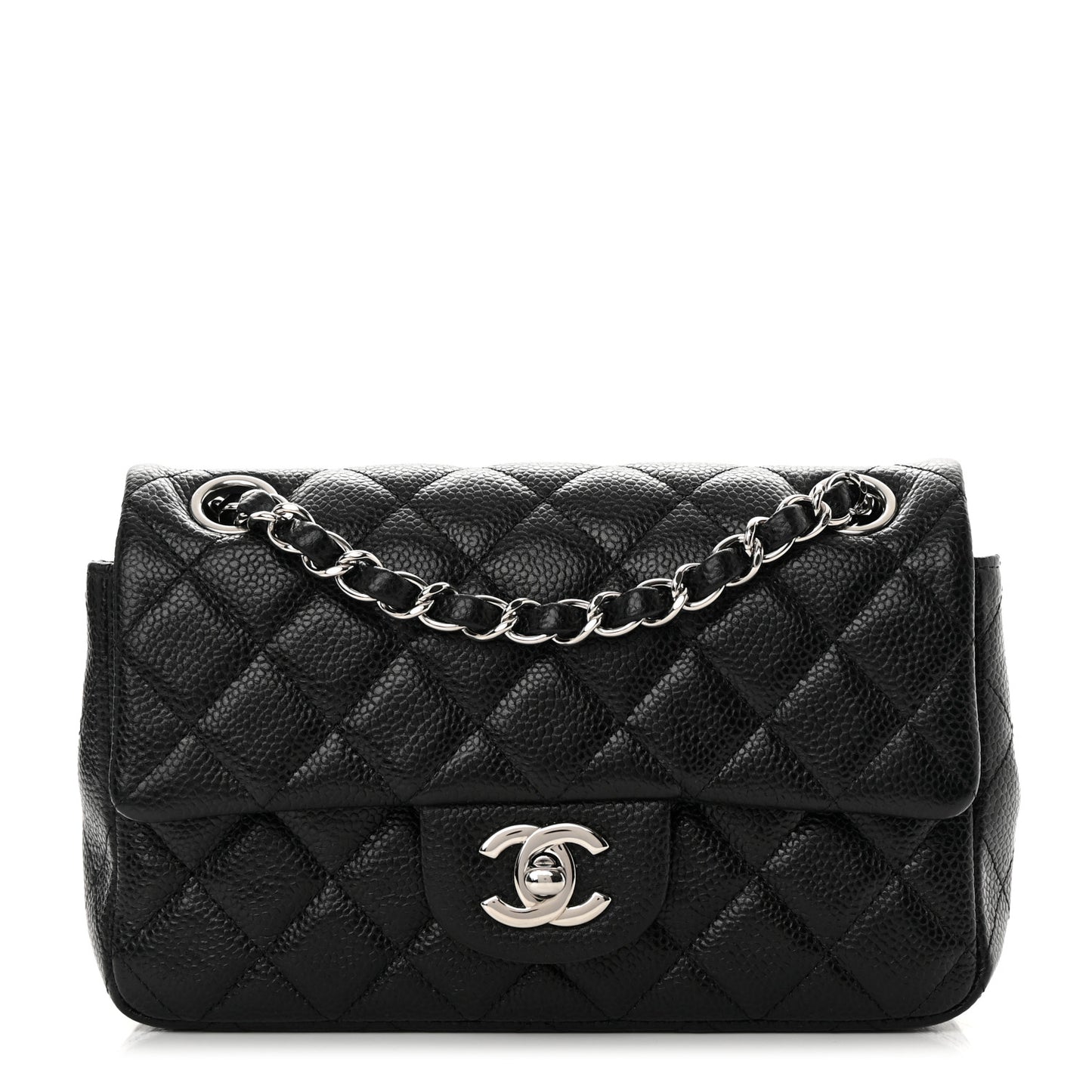 Caviar Quilted Mini Rectangular Flap Black