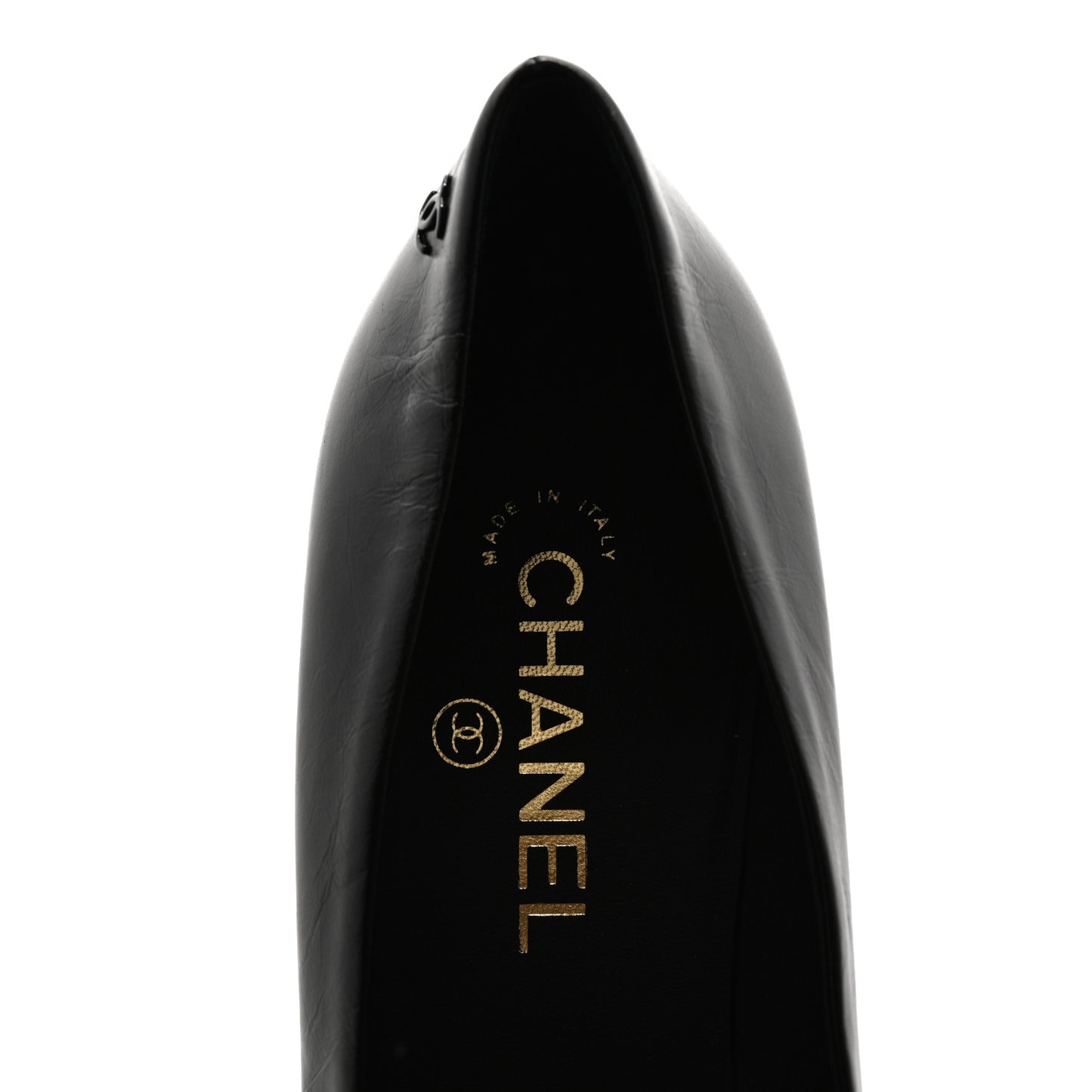 Calfskin Patent Cap Toe CC Pumps 40 Black White