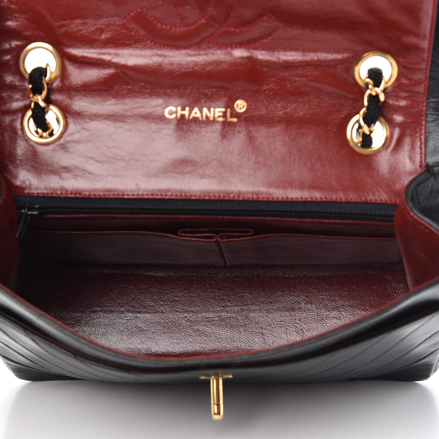 Chanel Lambskin Chevron Quilted Medium Single Flap Black 5 of 11