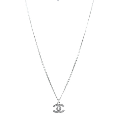 Chanel Crystal Timeless CC Necklace Silver 1 of 5