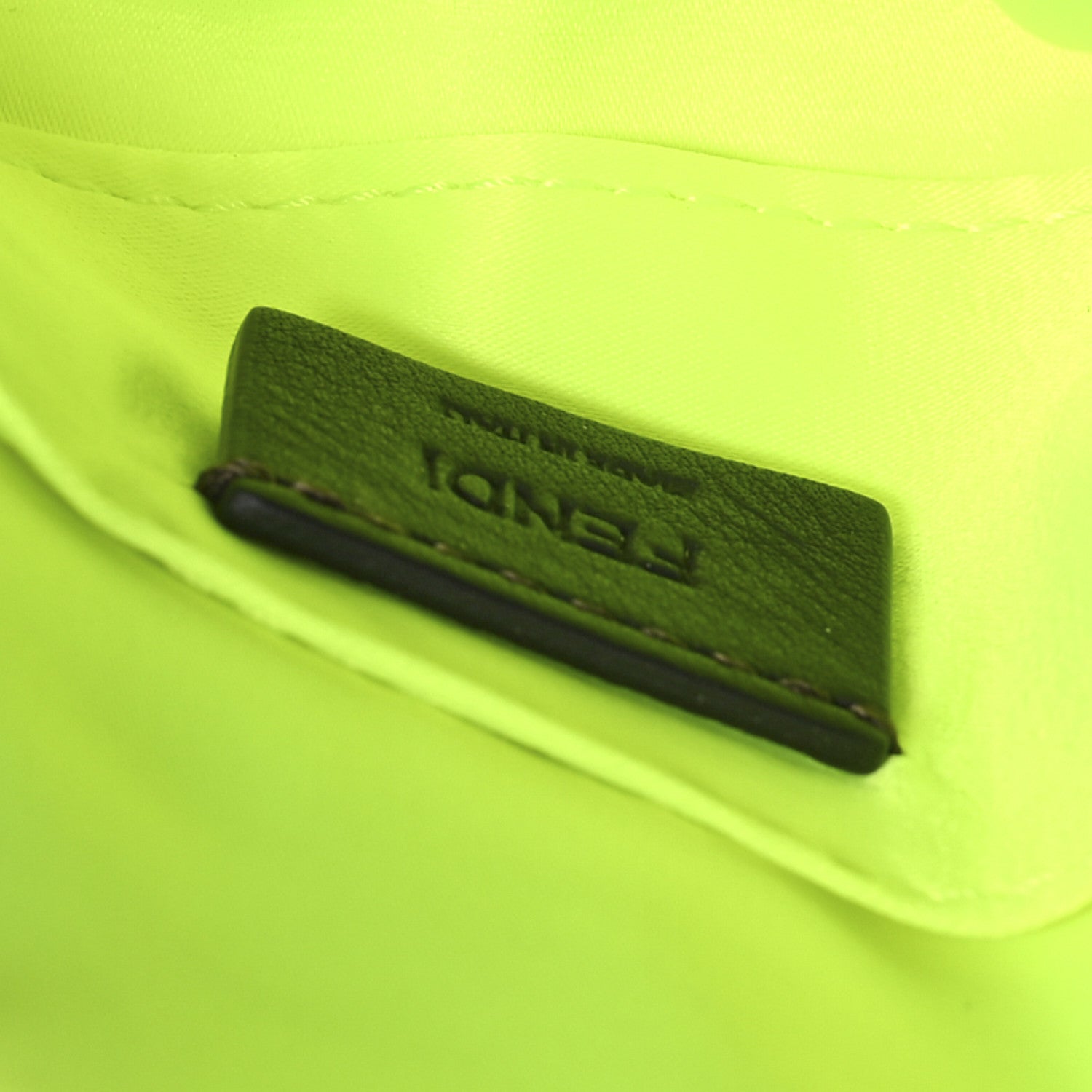 Fendi Transparent Paillettes Vitello King Nano Maxi Buckle Baguette Charm Yellow Fluo 5 of 11