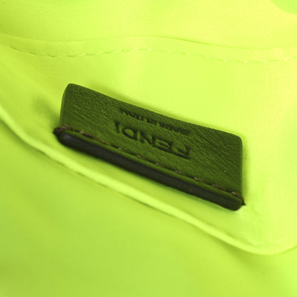 Fendi Transparent Paillettes Vitello King Nano Maxi Buckle Baguette Charm Yellow Fluo 5 of 11