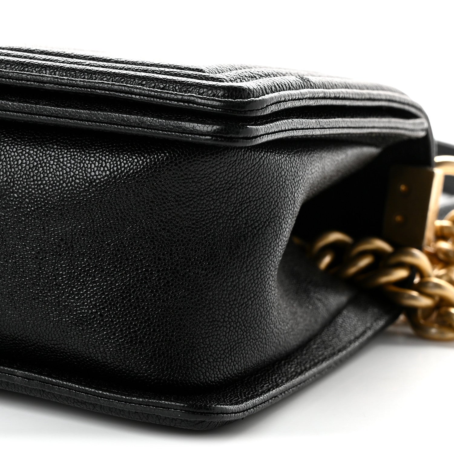 Chanel Caviar Chevron Quilted Medium Boy Flap Black 10 of 10