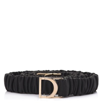 Christian Dior Pleated Lambskin 20mm 30 Montaigne Stretch Belt M Black 1 of 6
