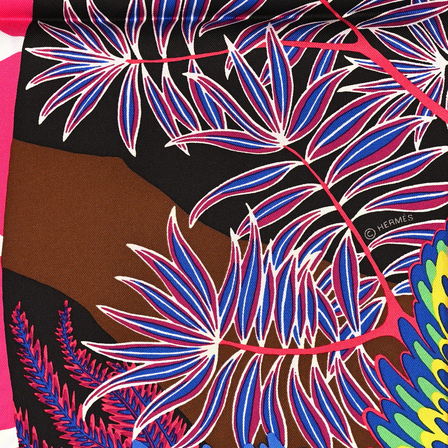 Hermes Silk The Three Graces Scarf 90 Chocolate Rose Vif 4 of 5