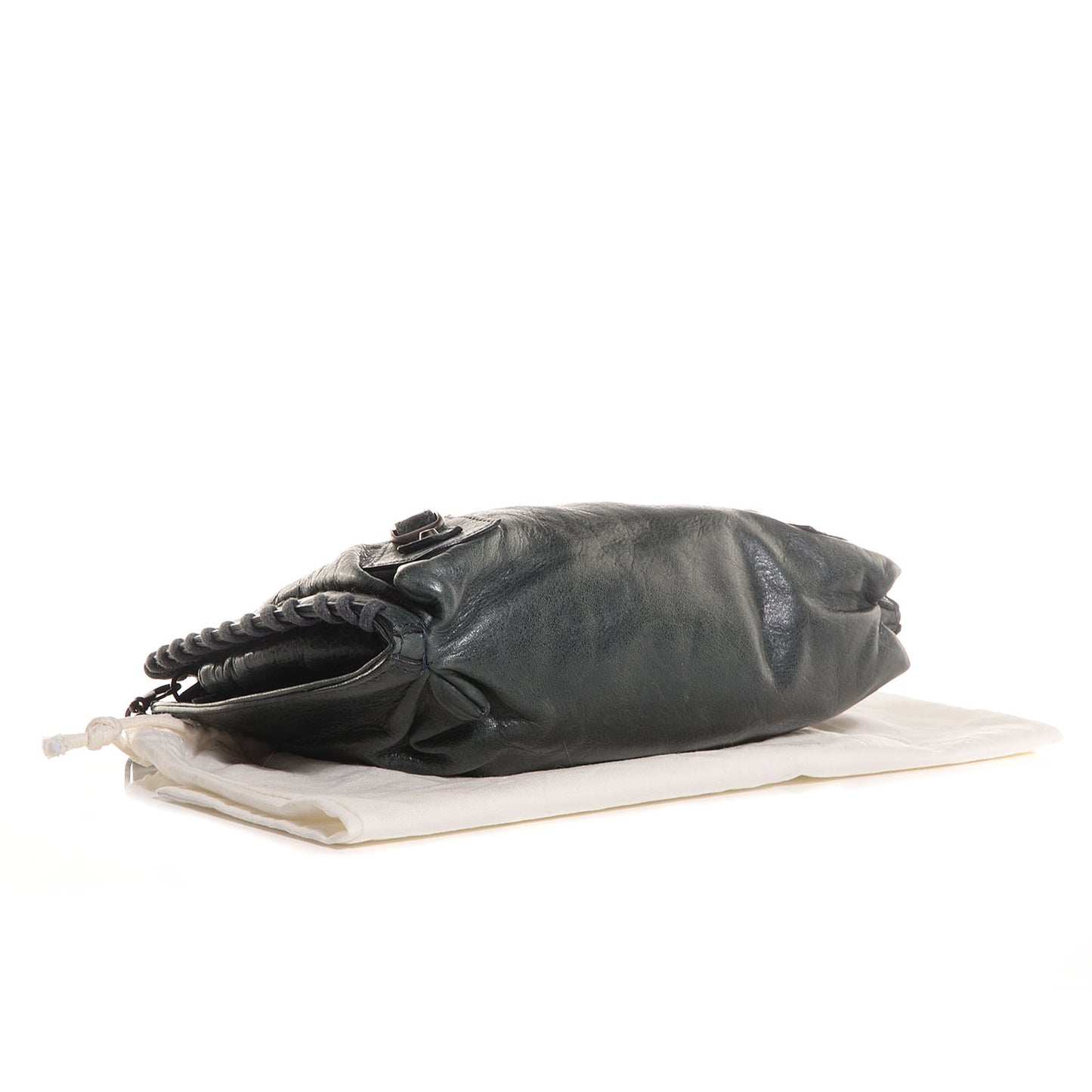 Agneau Giant Stitch Shoulder Bag Anthracite