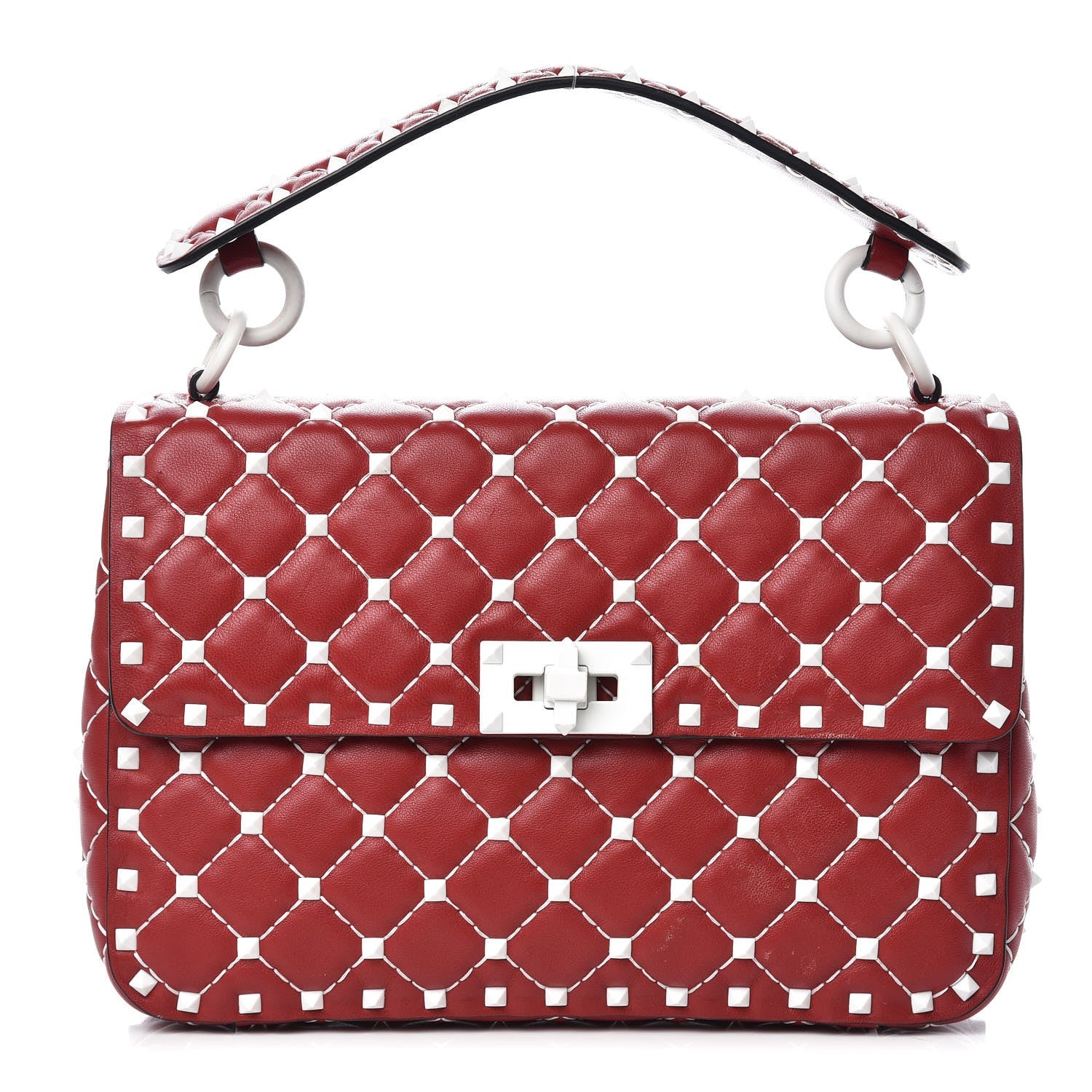 Valentino Garavani Lambskin Medium Free Rockstud Spike Shoulder Bag Rosso Valentino 1 of 8