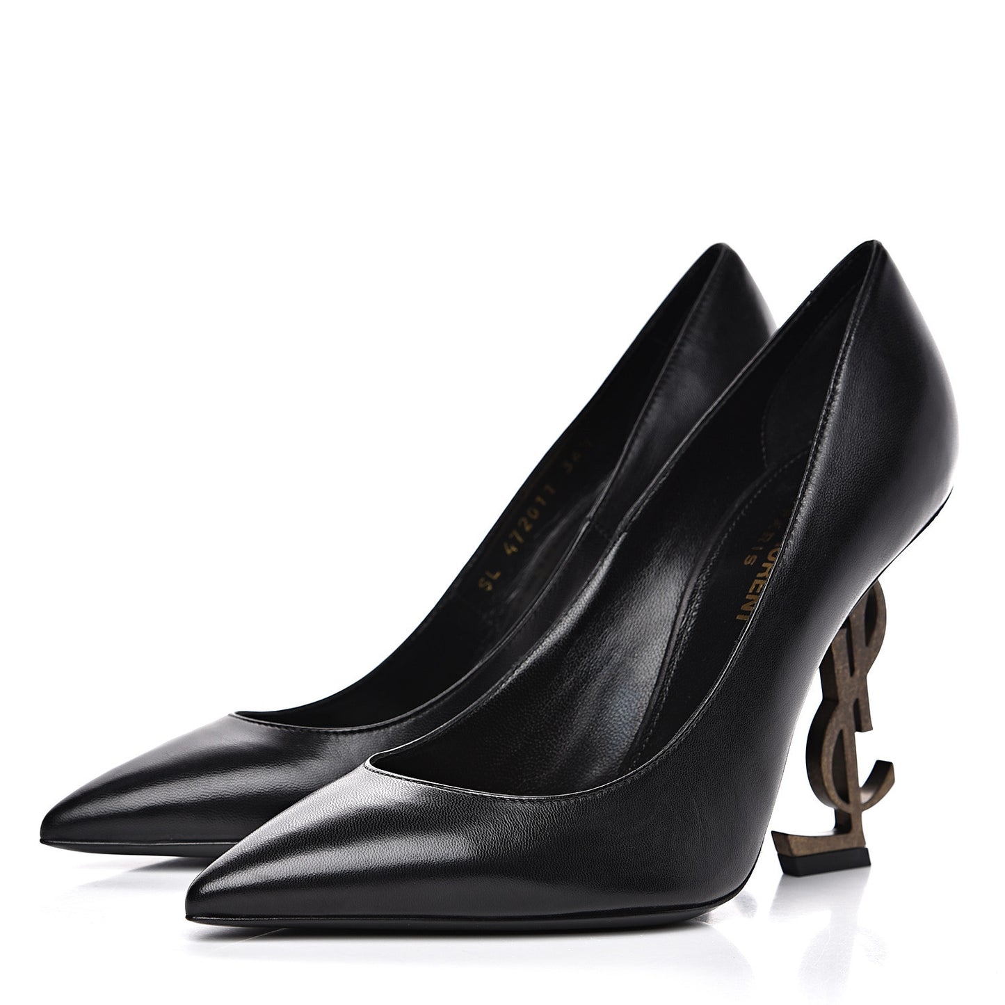 Calfskin Opyum 100 Pumps 36 Black Gold