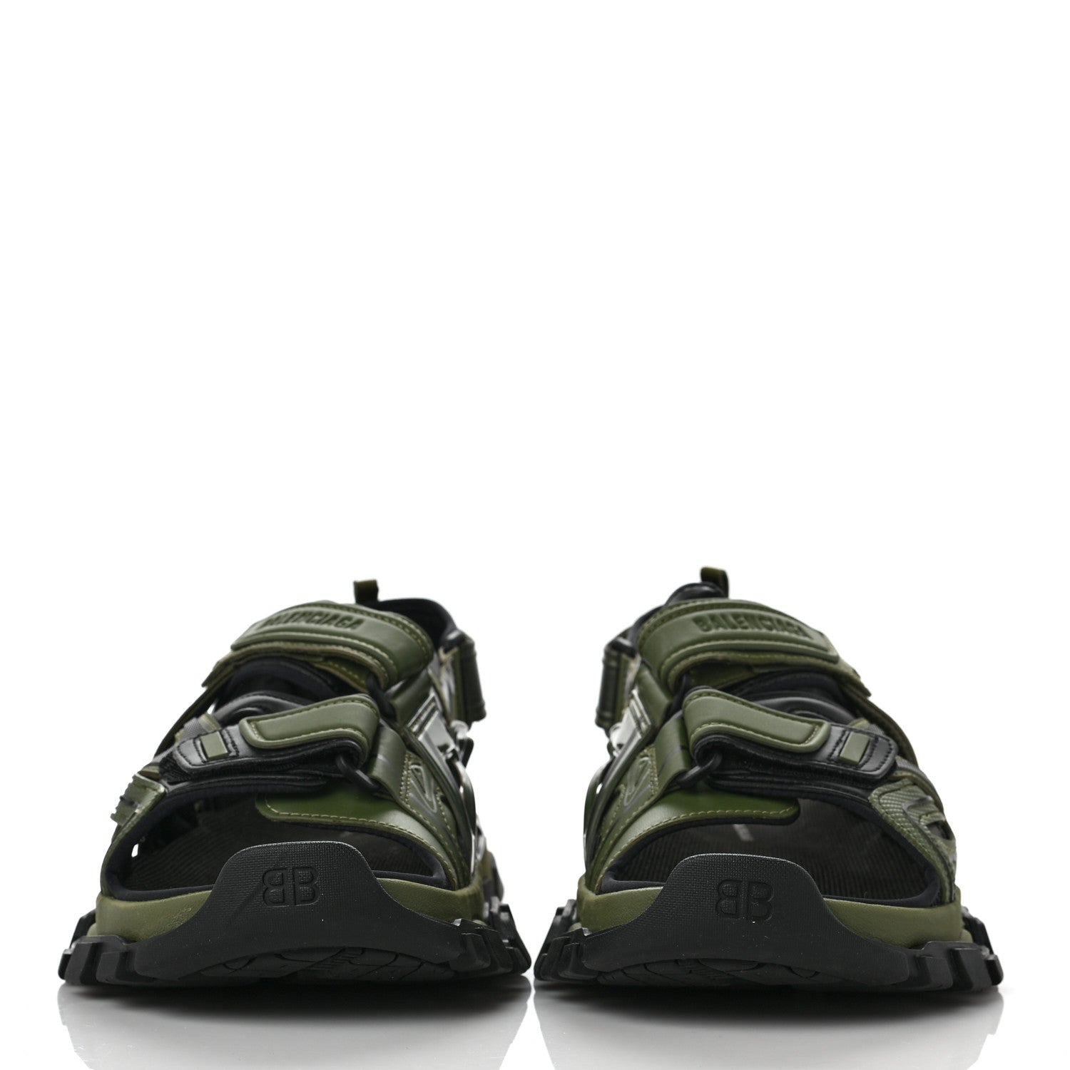 Balenciaga Neoprene Rubber Mens Track Sandals 44 Dark Kaki 2 of 8