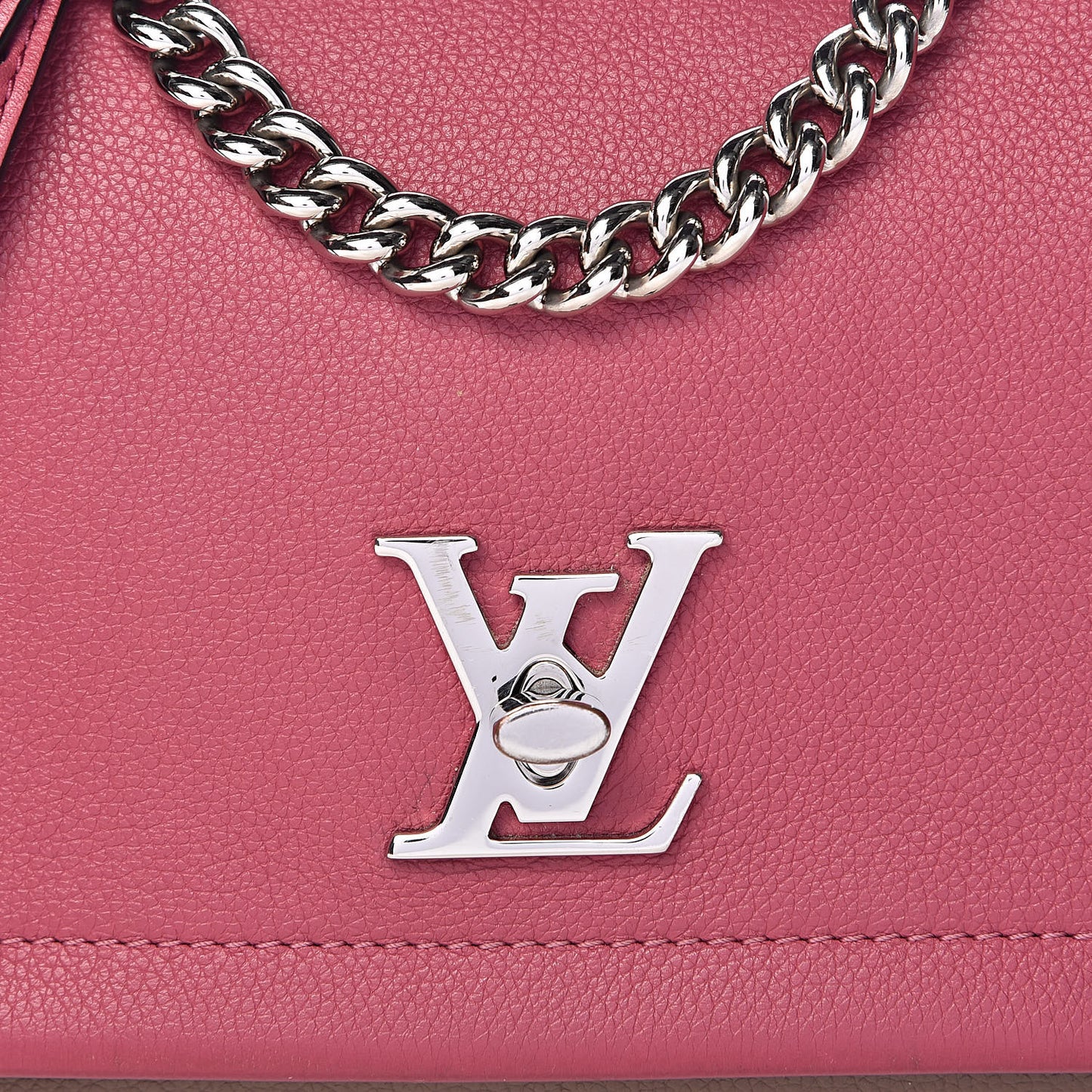 Calfskin Lockme II Chain Bag BB Rose Bruyere