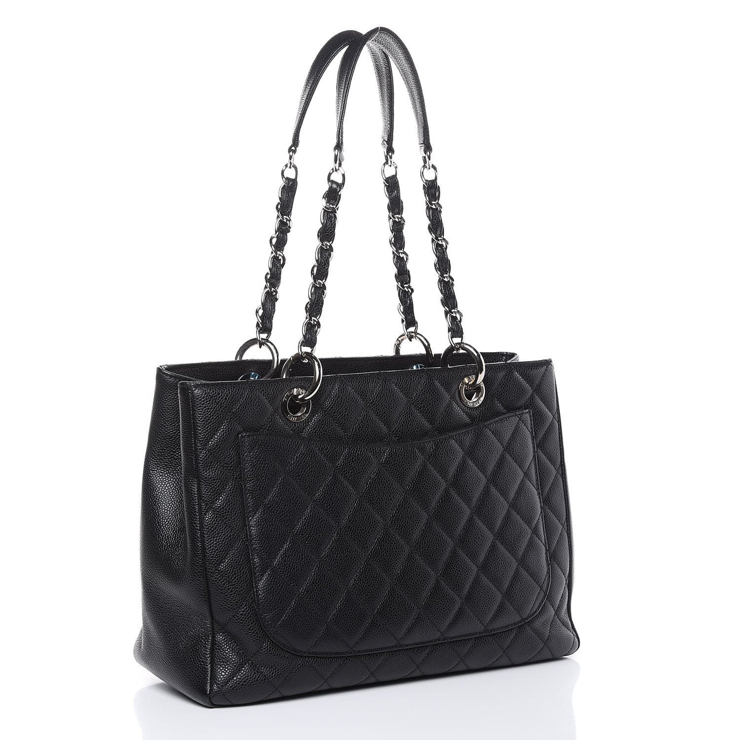Caviar Quilted Grand Shopping Tote GST Black