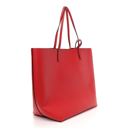 Alexander McQueen Grained Calfskin Skull Open Shopper Tote Red 3 of 9