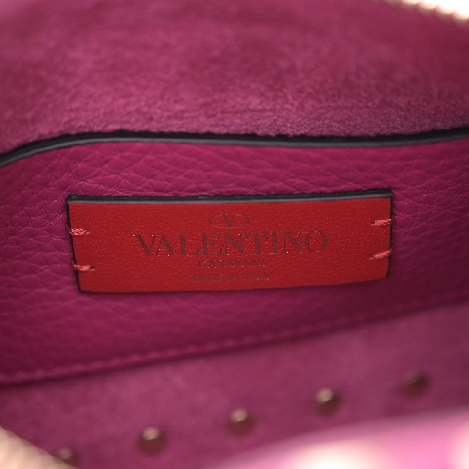 Valentino Garavani Pebbled Calfskin Small Rockstud Flip Lock Shoulder Bag Fuxia 6 of 9