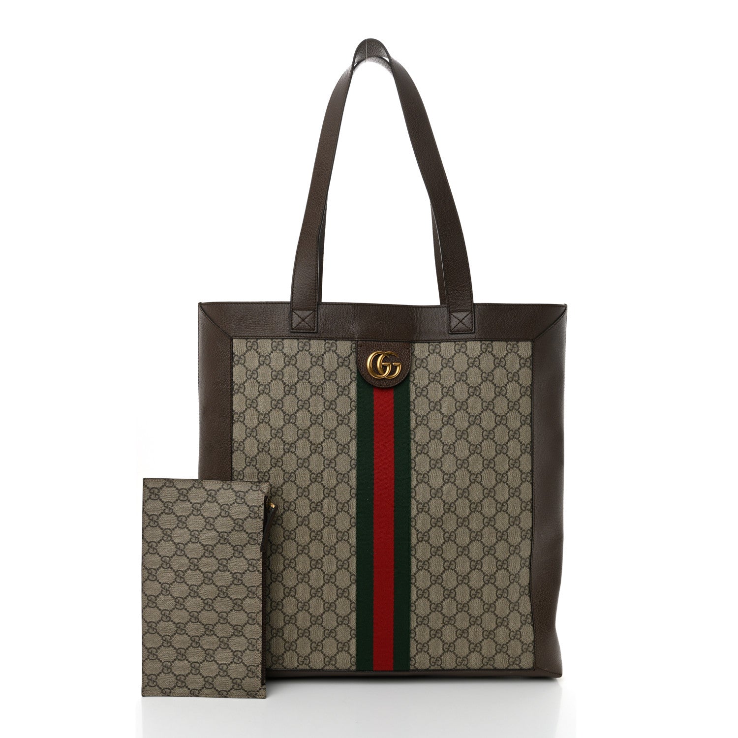 Gucci GG Supreme Monogram Web Large Ophidia Vertical Shopping Tote Brown 3 of 19