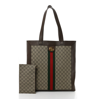 Gucci GG Supreme Monogram Web Large Ophidia Vertical Shopping Tote Brown 3 of 19