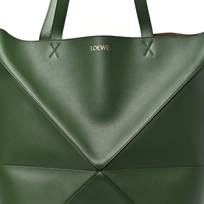 Loewe Shiny Calfskin Large Puzzle Fold Tote Hunter Green 7 of 9