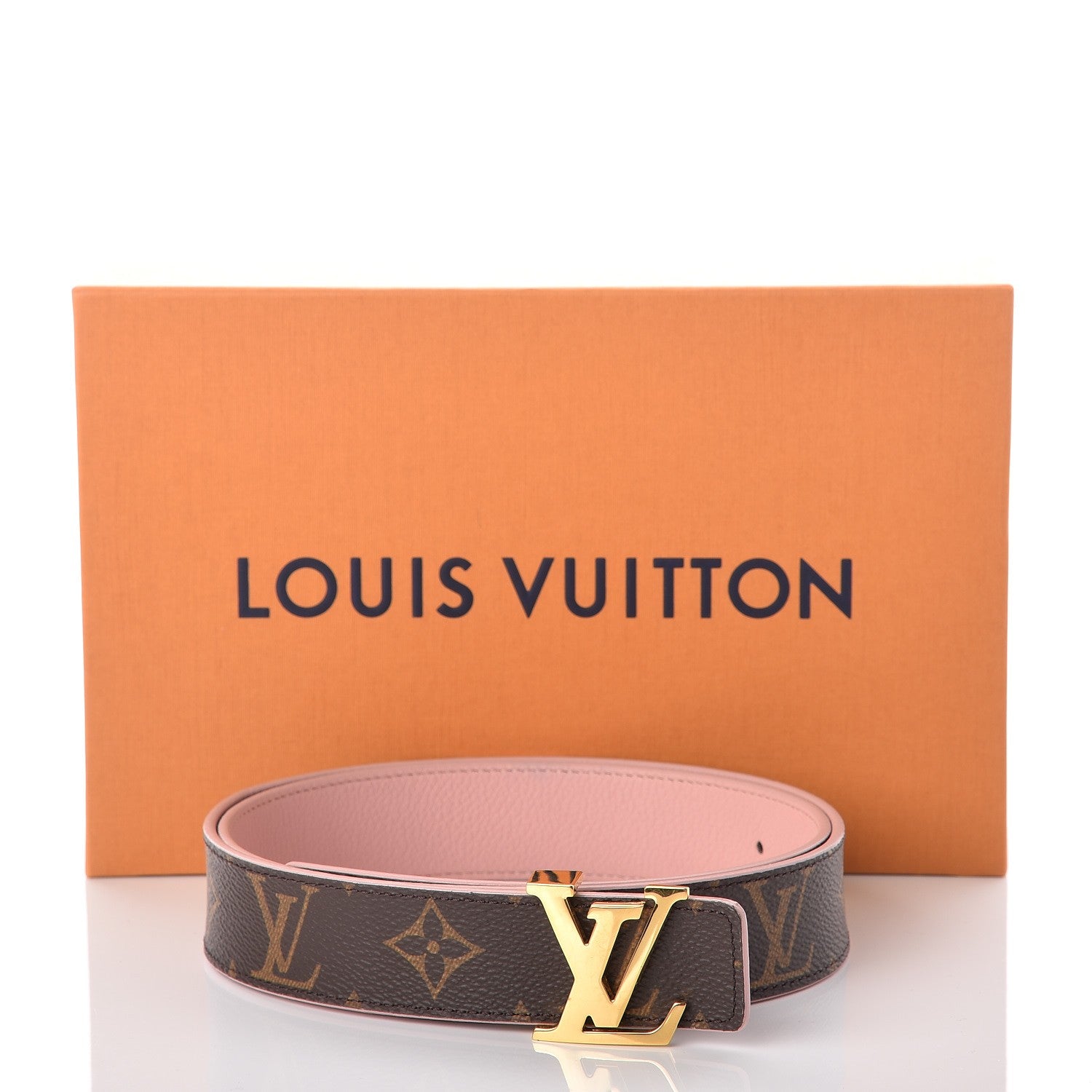 Louis Vuitton Calfskin Monogram 30mm LV Initiales Reversible Belt 80 32 Rose Poudre 5 of 5