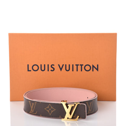 Louis Vuitton Calfskin Monogram 30mm LV Initiales Reversible Belt 80 32 Rose Poudre 5 of 5