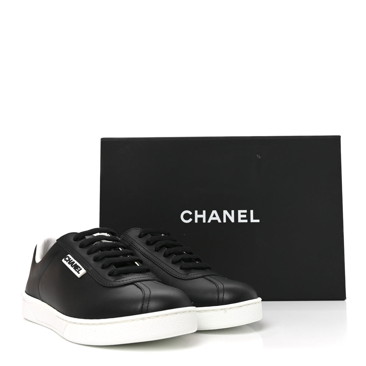 Chanel Calfskin CC Womens Sneakers 36 Black 9 of 9