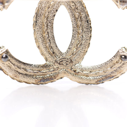 Chanel Crystal CC Chain Brooch Blue Black 4 of 6