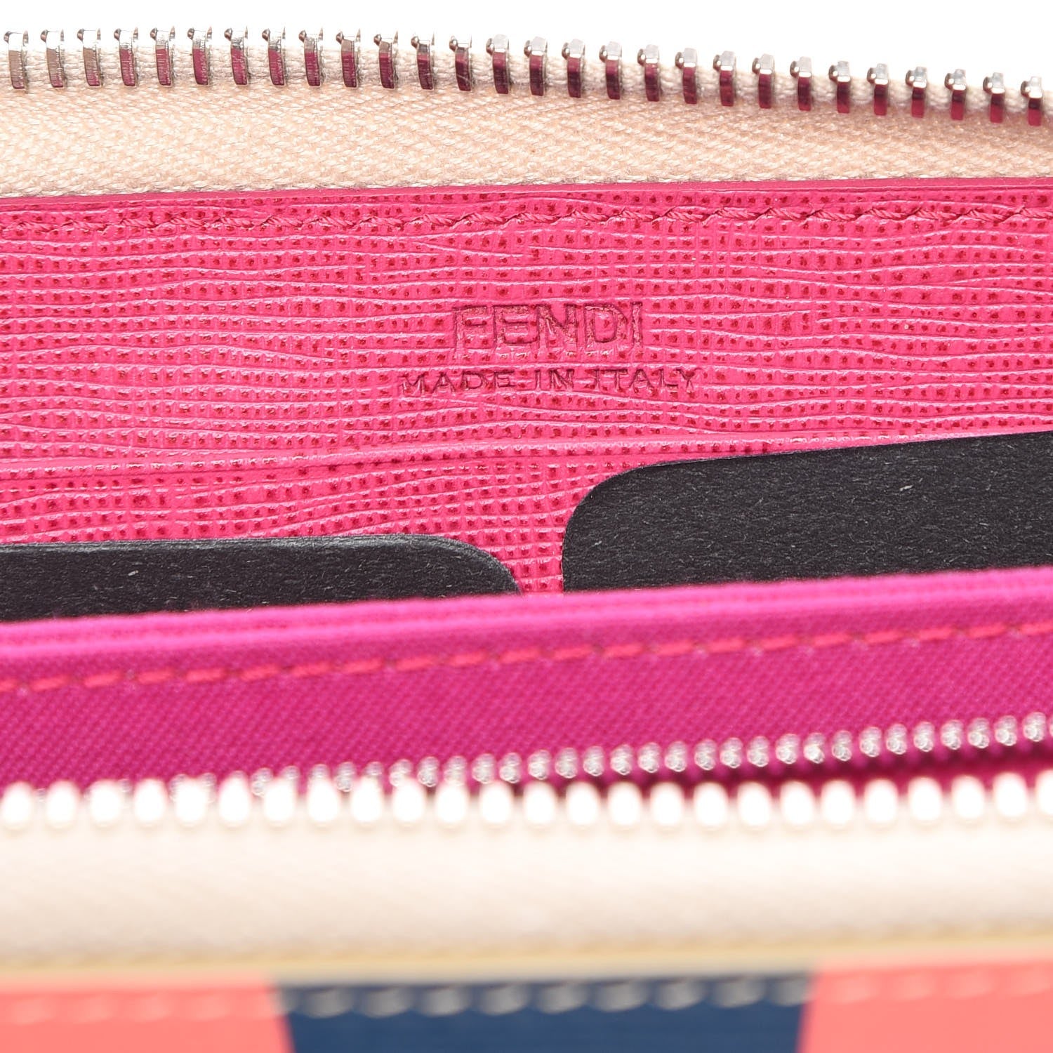 Fendi Vitello Elite Crystal Eye Monster Zip Around Wallet Bellini Multicolor 6 of 10