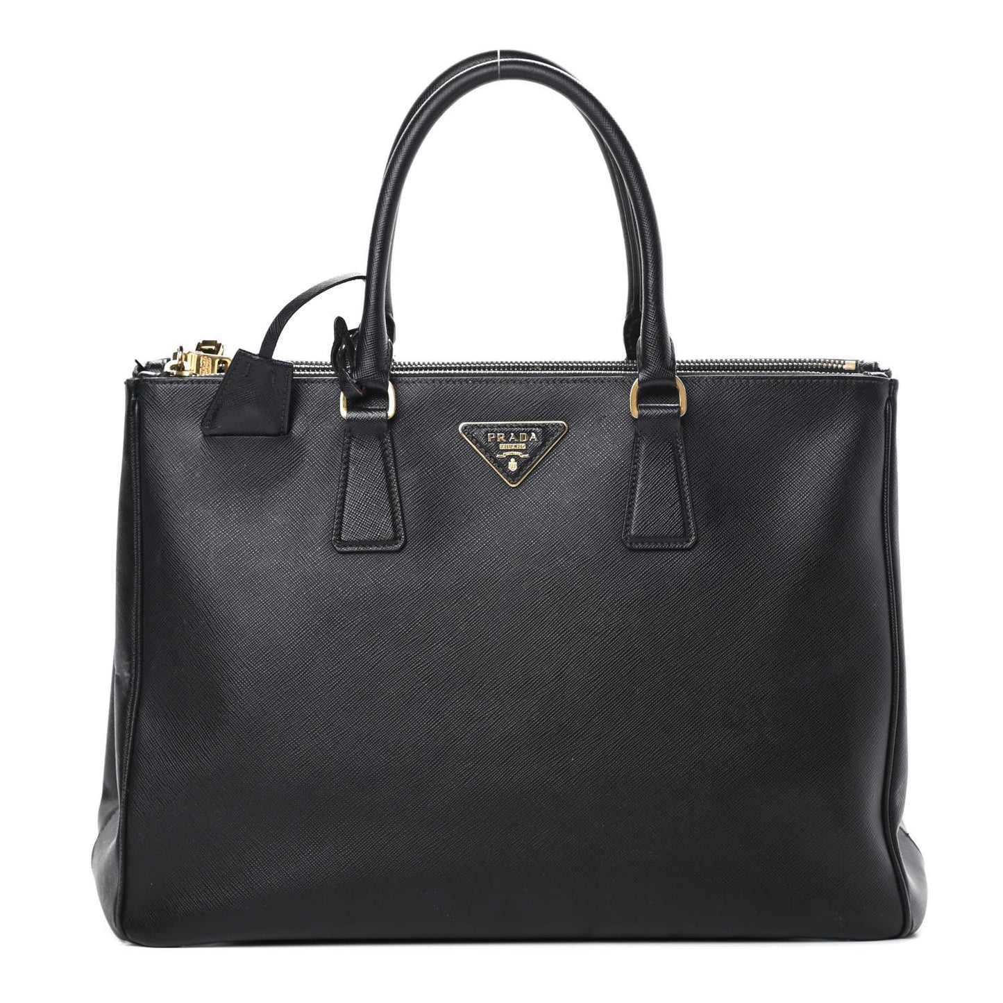 Saffiano Large Galleria Double Zip Tote Black
