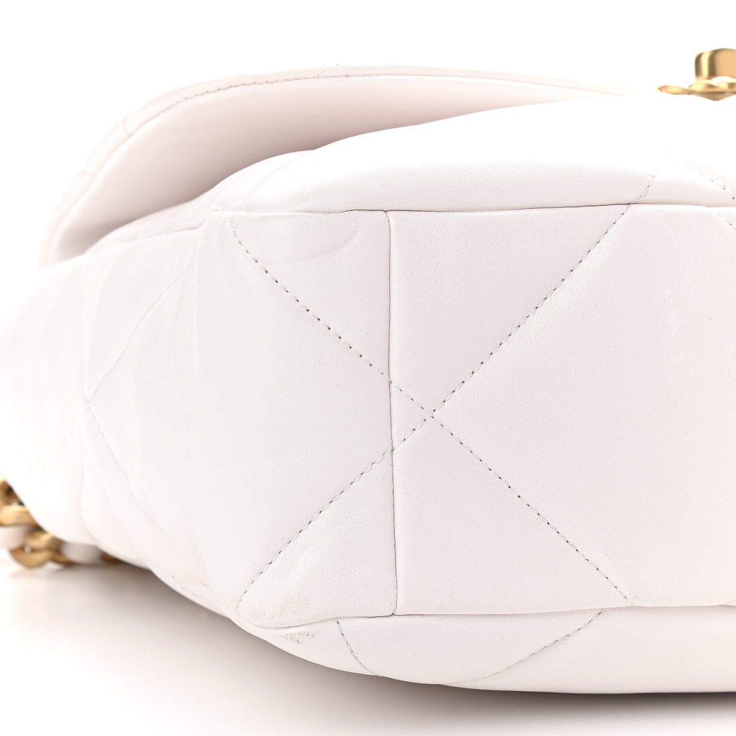 Lambskin Quilted Large Chanel 19 Flap White