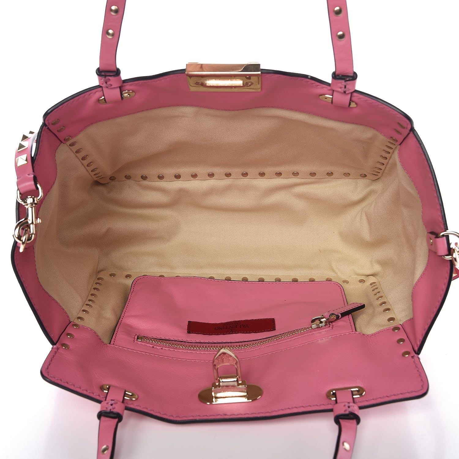 Valentino Garavani Vitello Small Rockstud Tote Ninphea 5 of 11