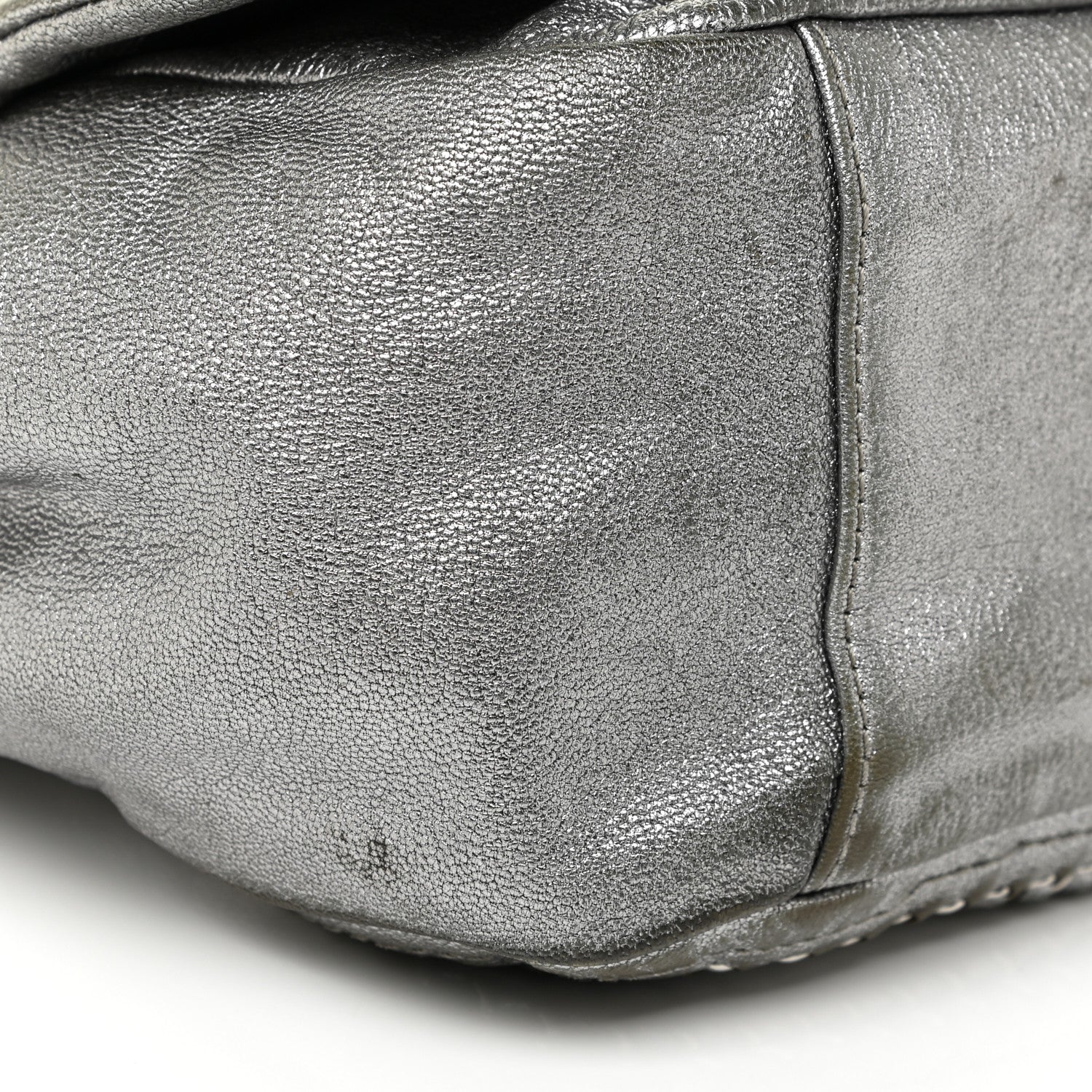 Chanel Metallic Deerskin Luxe Ligne Flap Silver 9 of 21