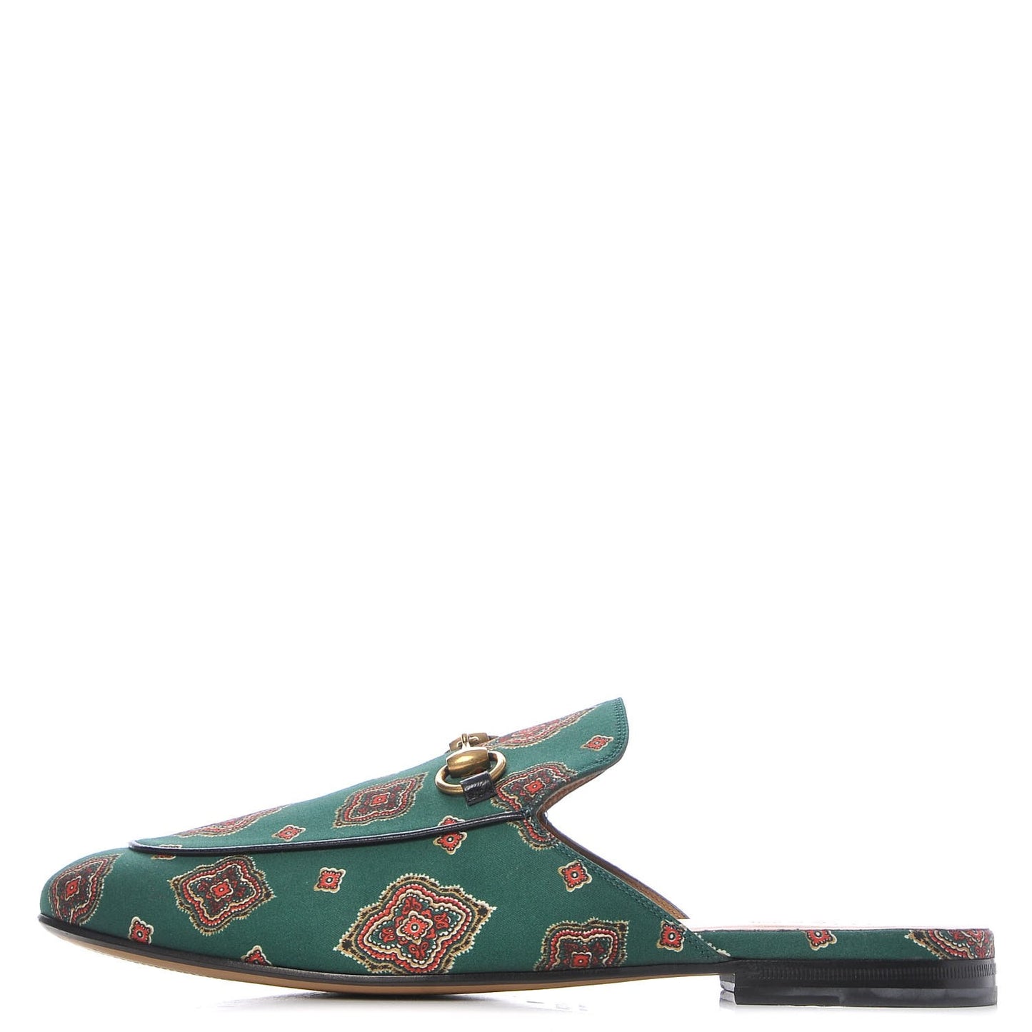 Satin Goatskin Jewel Highlands Printed Mens Princetown Slippers 8 Green