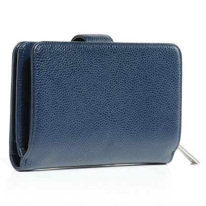 Chanel Caviar CC French Wallet Navy 3 of 8