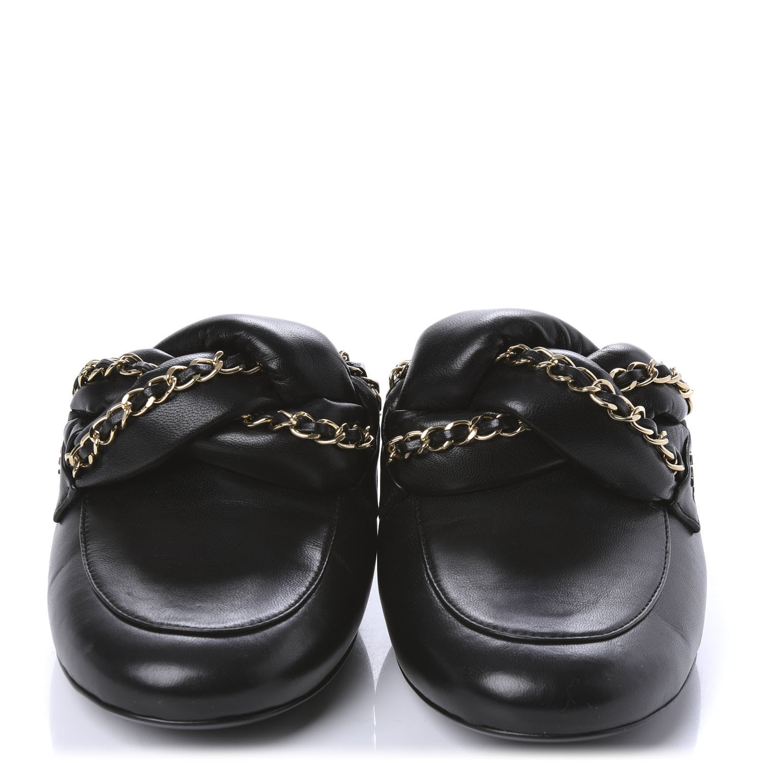 Chanel Lambskin Chain Braided Mules 40 Black 2 of 9