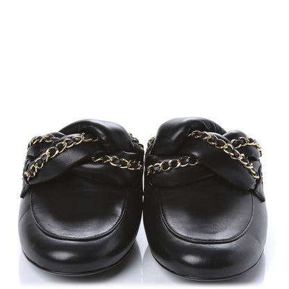 Chanel Lambskin Chain Braided Mules 40 Black 2 of 9
