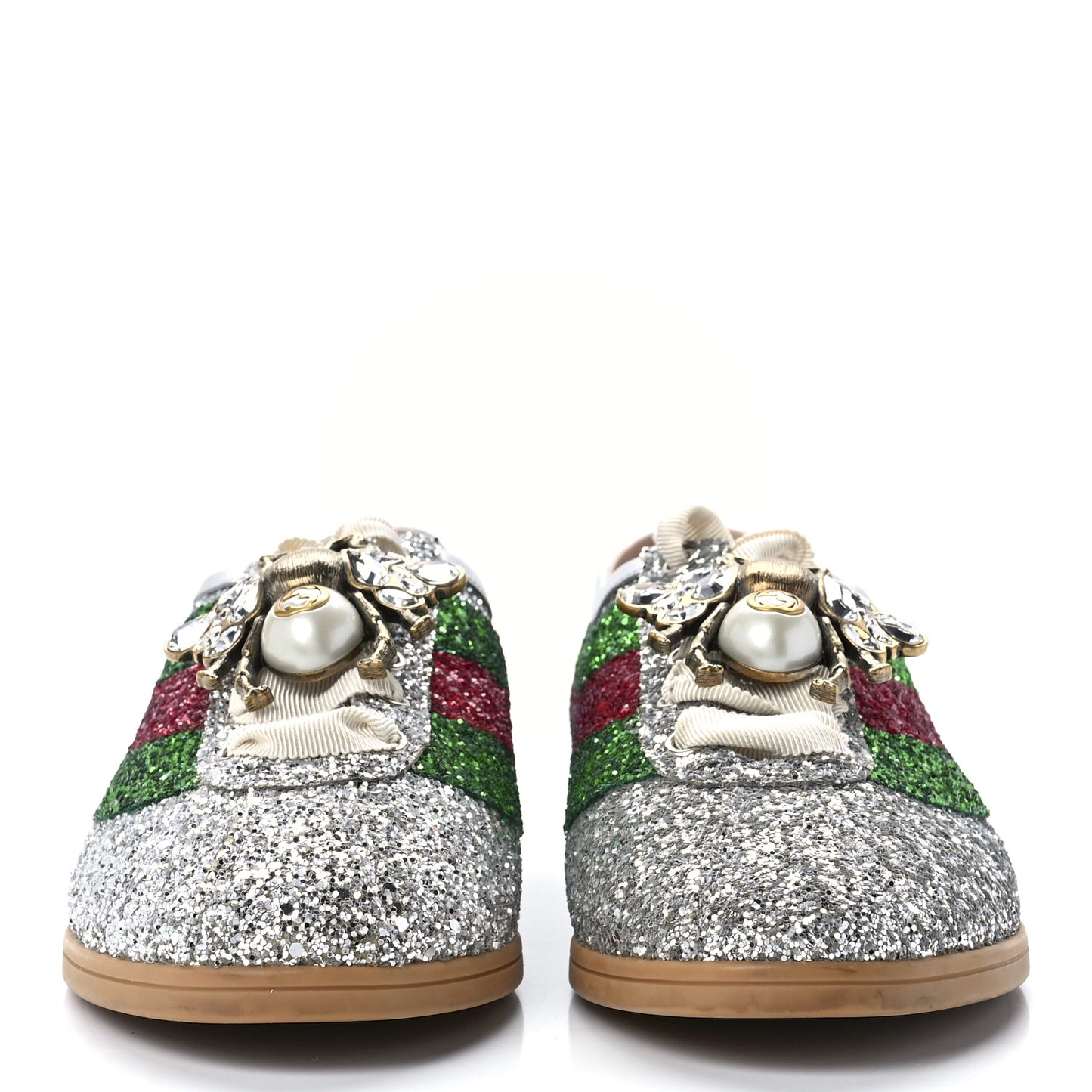 Glitter Fabric Web Falacer Sneakers 40.5 Silver