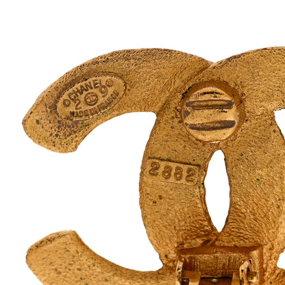 Chanel CC Textured Clip On Earrings Gold 4 of 4