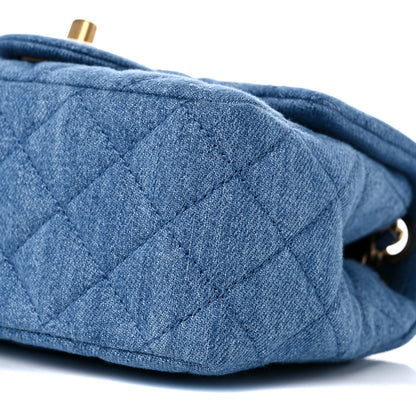 Chanel Denim Quilted Mini Pearl Crush Flap Blue 9 of 10