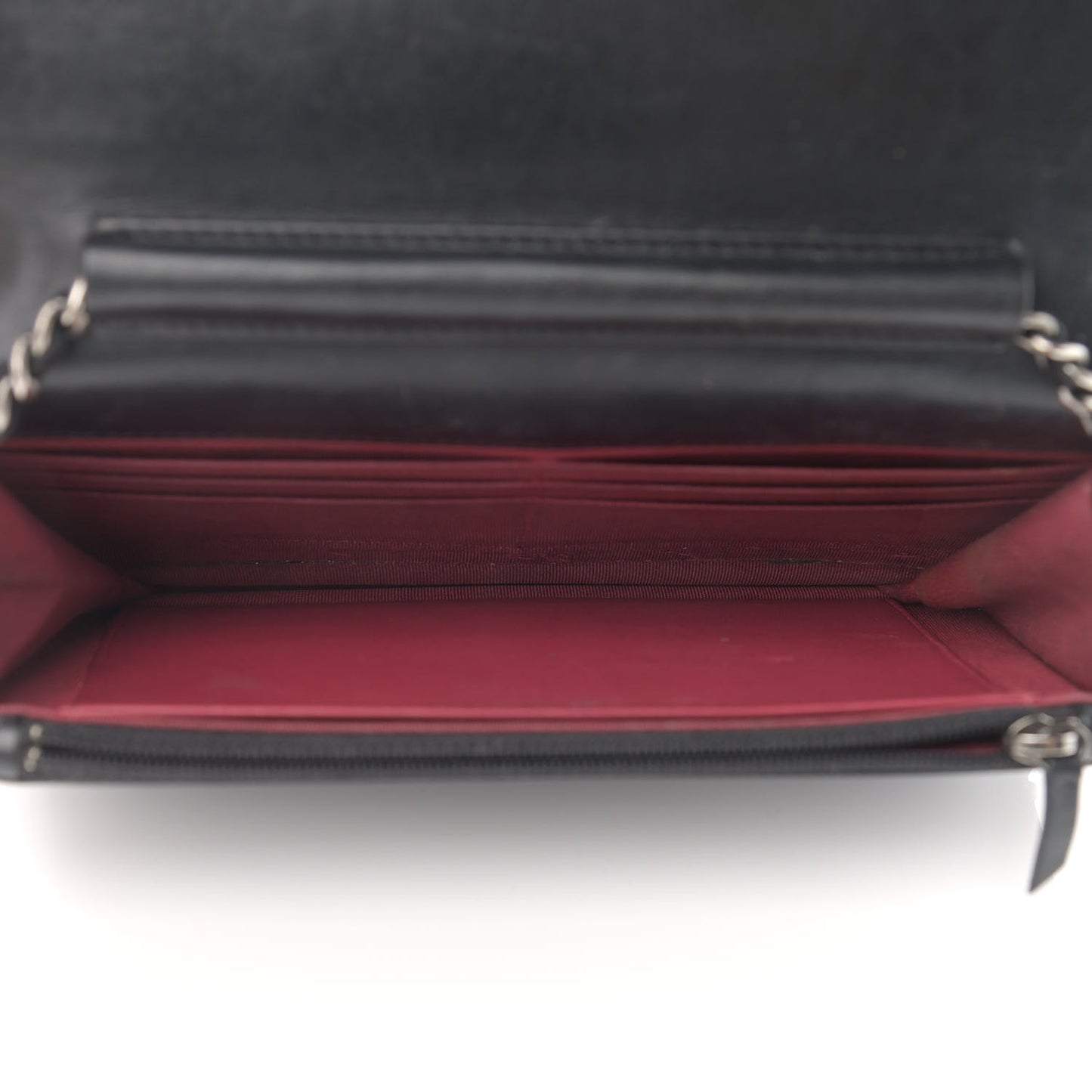 Aged Calfskin Quilted Gabrielle Wallet On Chain WOC Black