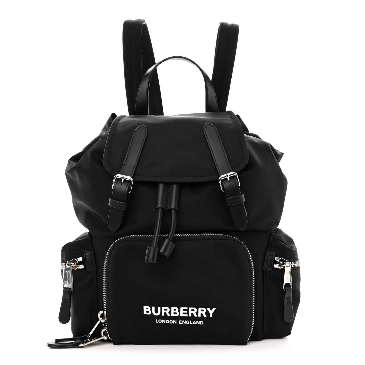 Nylon Logo Print Medium Rucksack Backpack Black