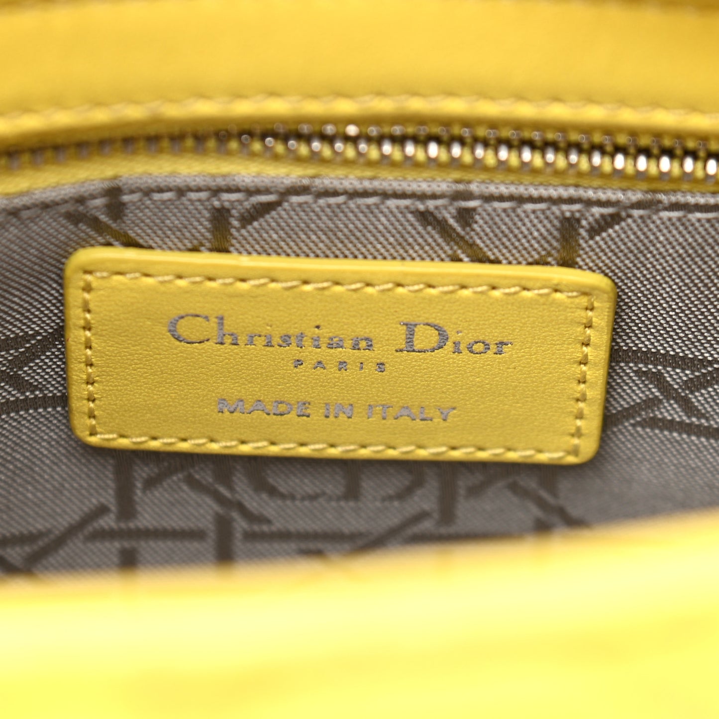 Lambskin Cannage Small Lucky Badges My Lady Dior Yellow