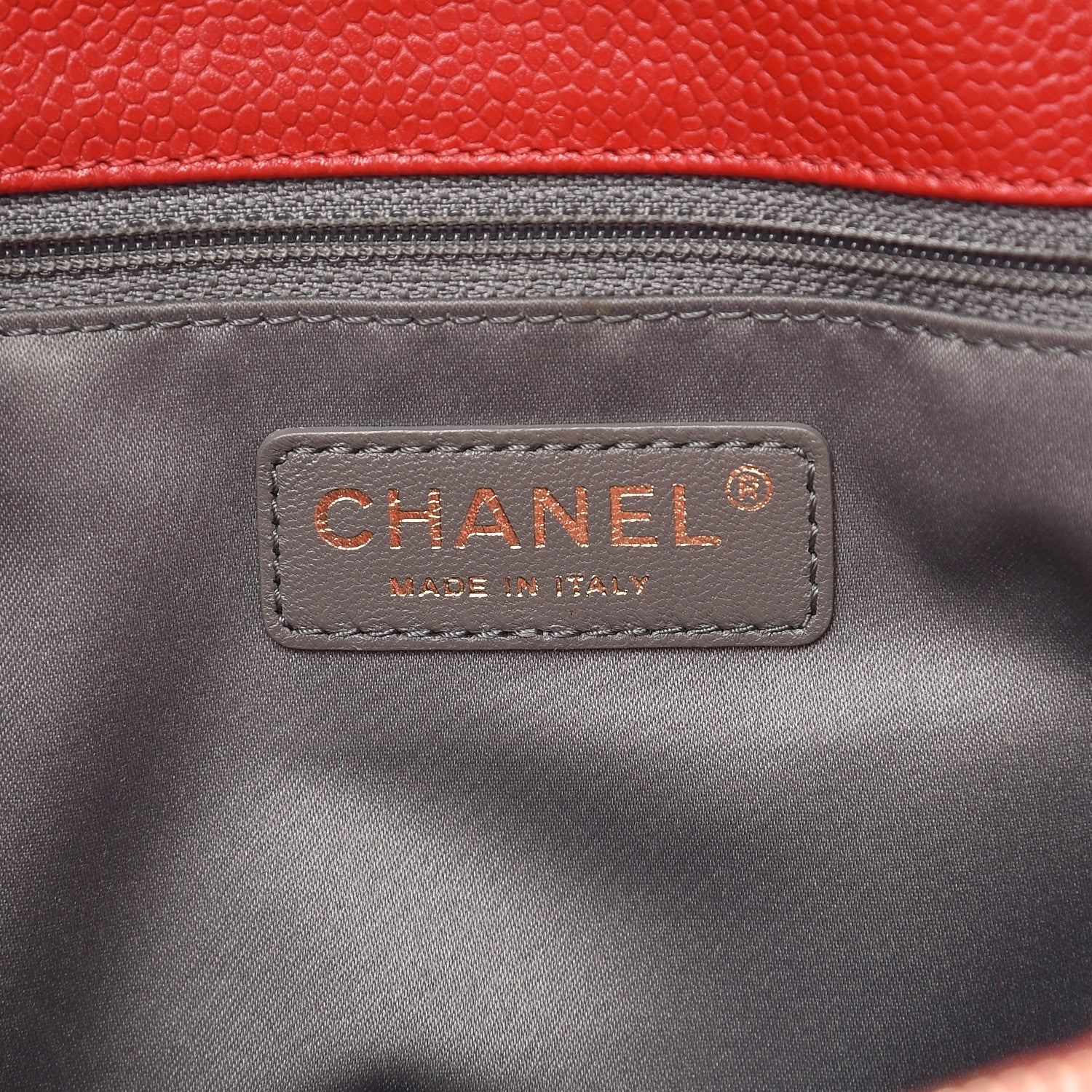 Chanel Caviar Quilted Grand Shopping Tote GST Red 12 of 15