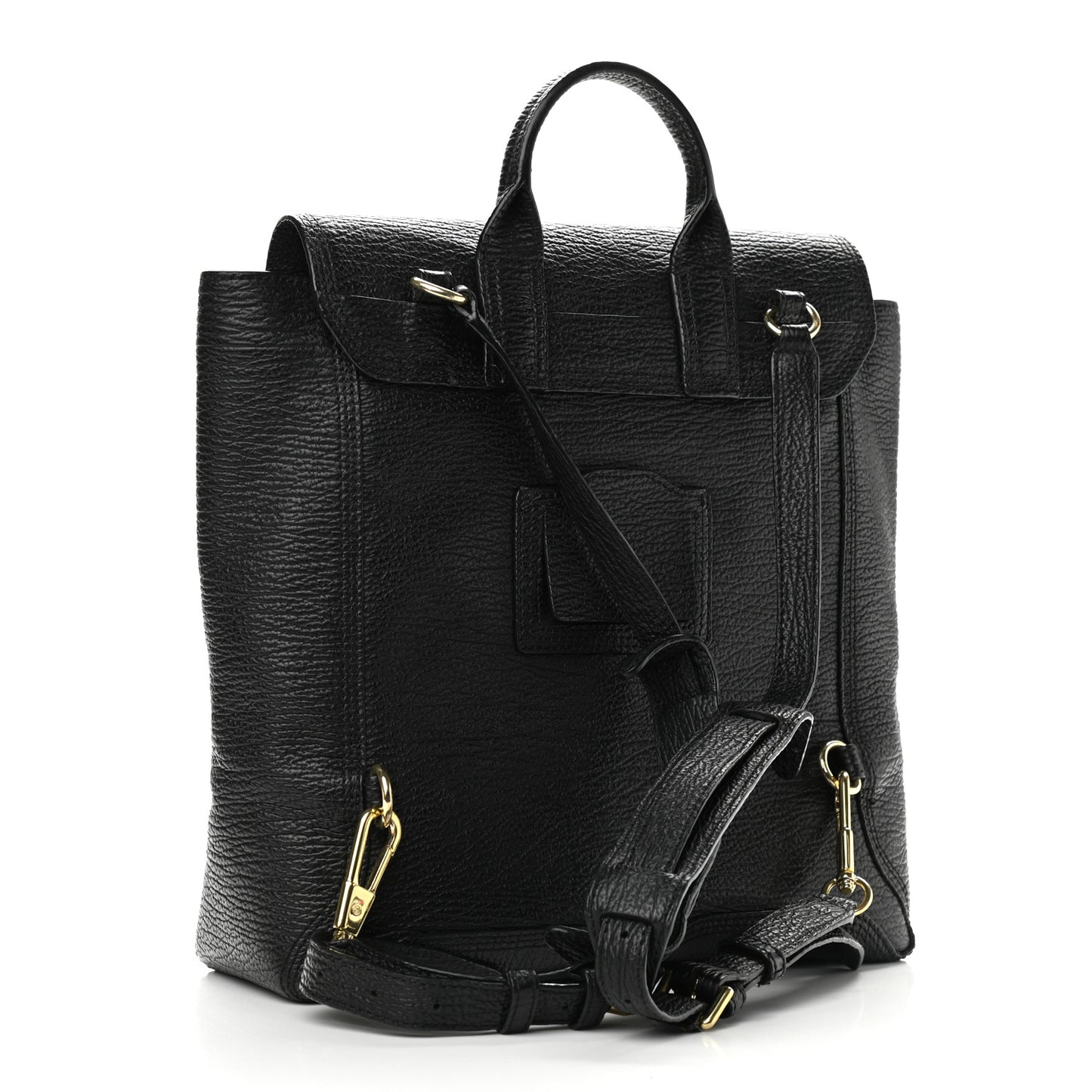 Textured Calfskin Pashli Backpack Black