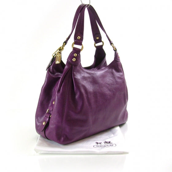 FASHIONPHILE COACHLeatherMaggieLargeTotePlum 3 of 10