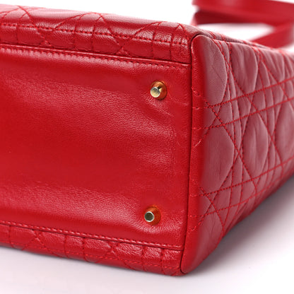 Christian Dior Lambskin Cannage Medium Lady Dior Red 8 of 10