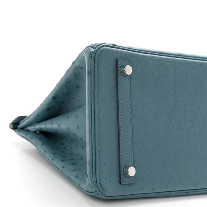 Hermes Ostrich Birkin 30 Cobalt 9 of 12