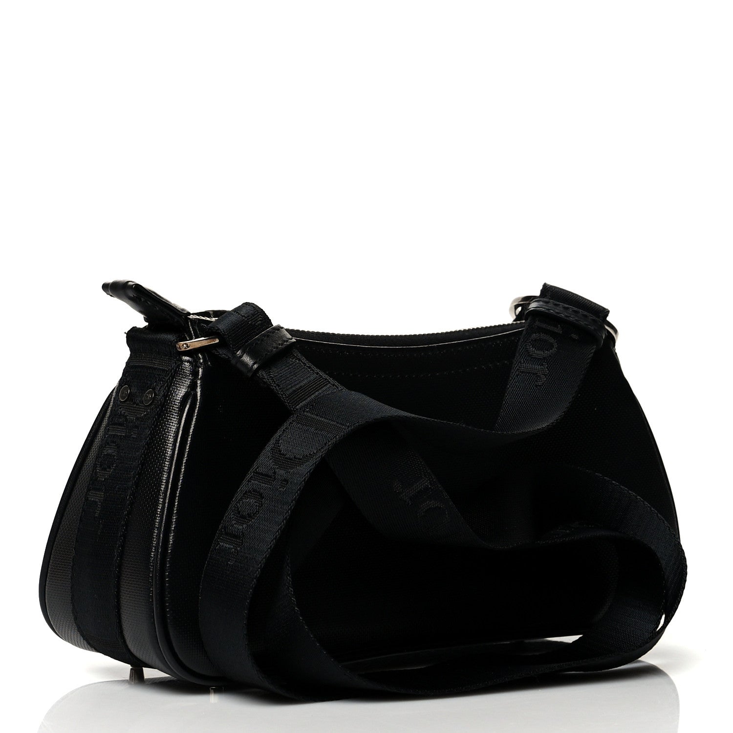 Christian Dior Silk Jersey Crystal Hardcore Shoulder Bag Black 3 of 8